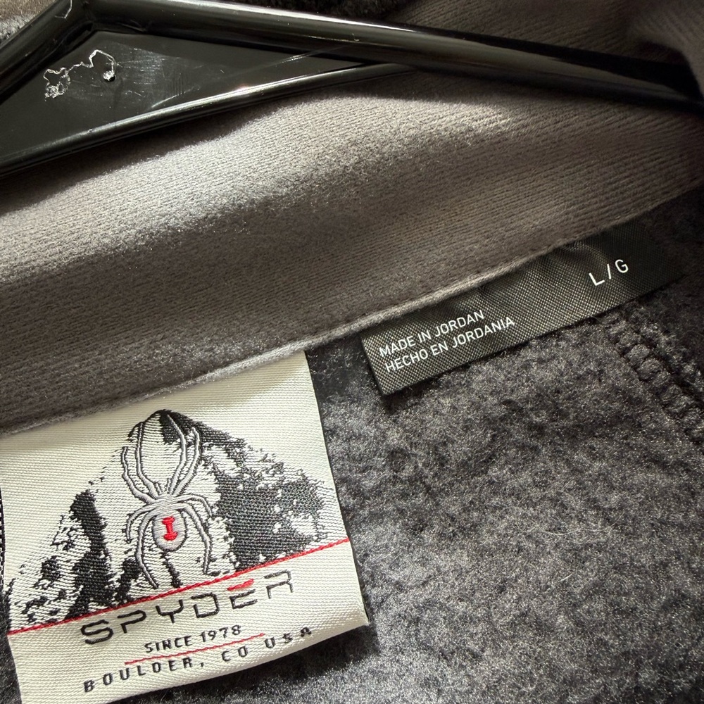 Men’s Spyder Charcoal and Black Full-Zip Jacket L - Picture 4 of 5